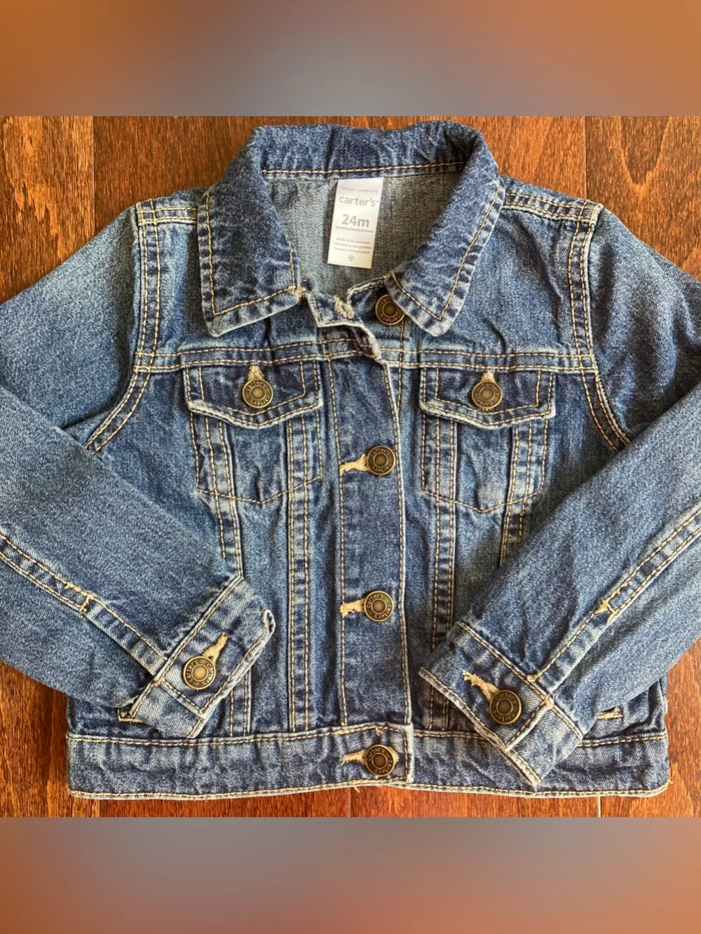 Carter’s Blue Denim Jean jacket Baby Boy Girl fall Coat 2T 2 Year 24 Months